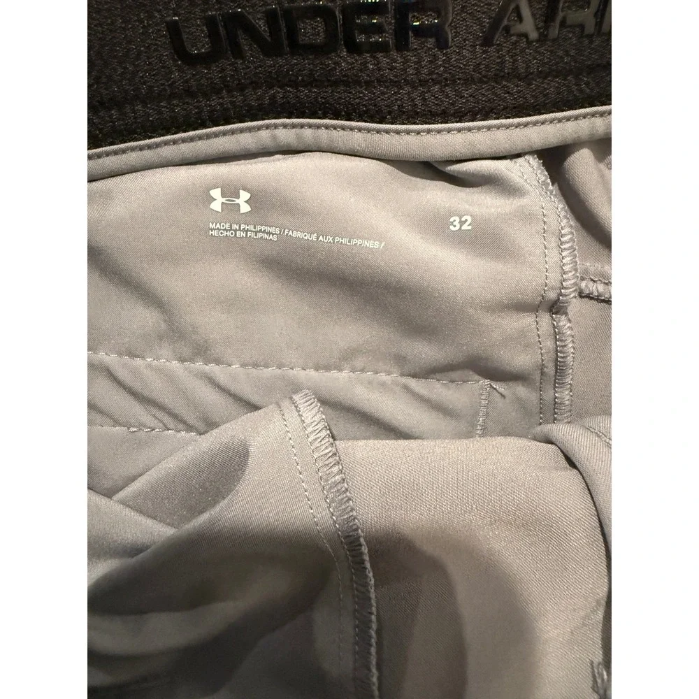 Under Armour Mens Golf Shorts Gray Size 32 Flat Front Activewear Performance